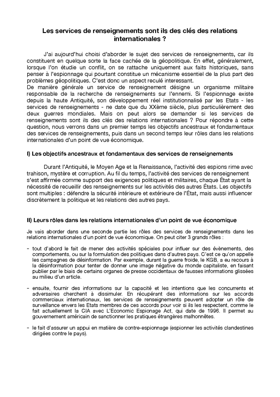 Secrets d'espionnage et métiers des services secrets
