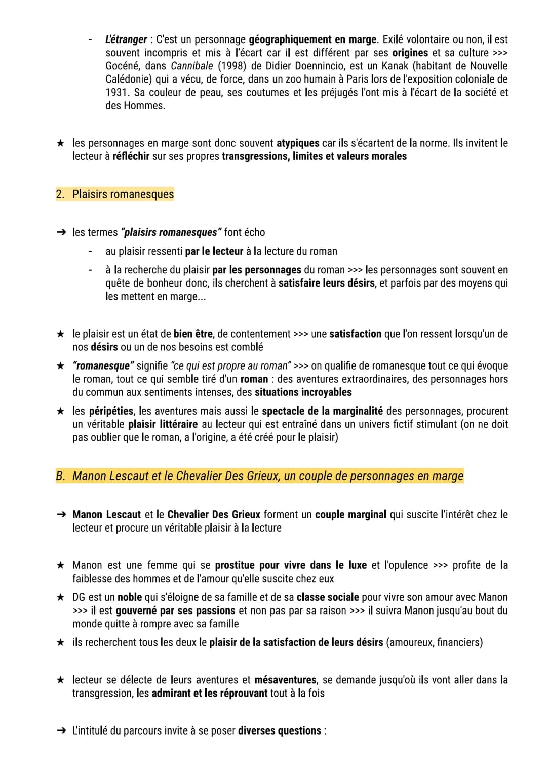 Réflexions sur l'intitulé du parcours "Personnages en marge, plaisirs romanesques"
L'intitulé du parcours nous invite à nous demander pourqu