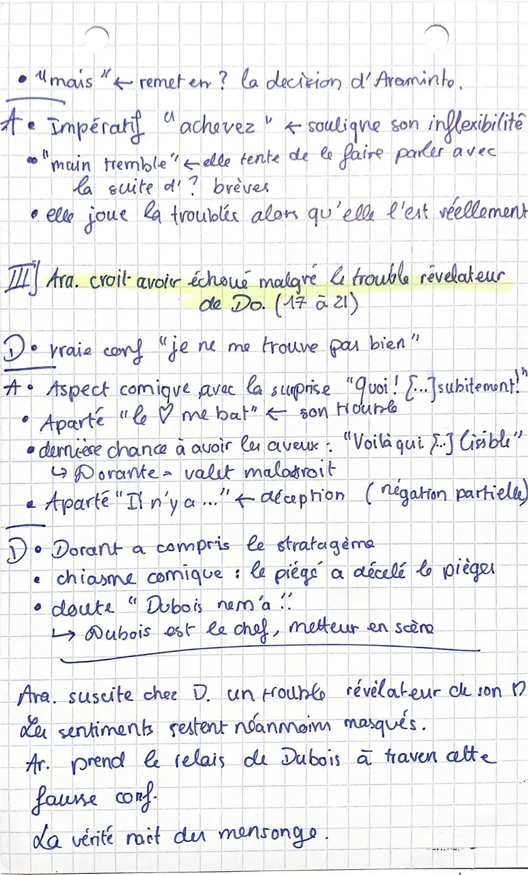 6-16-21
Acte 2 sane 13.
1737
Située dans le deuxième acte, la scène 13 est une
scène d'intimité entre A et D. Il y a une inversion,
der role