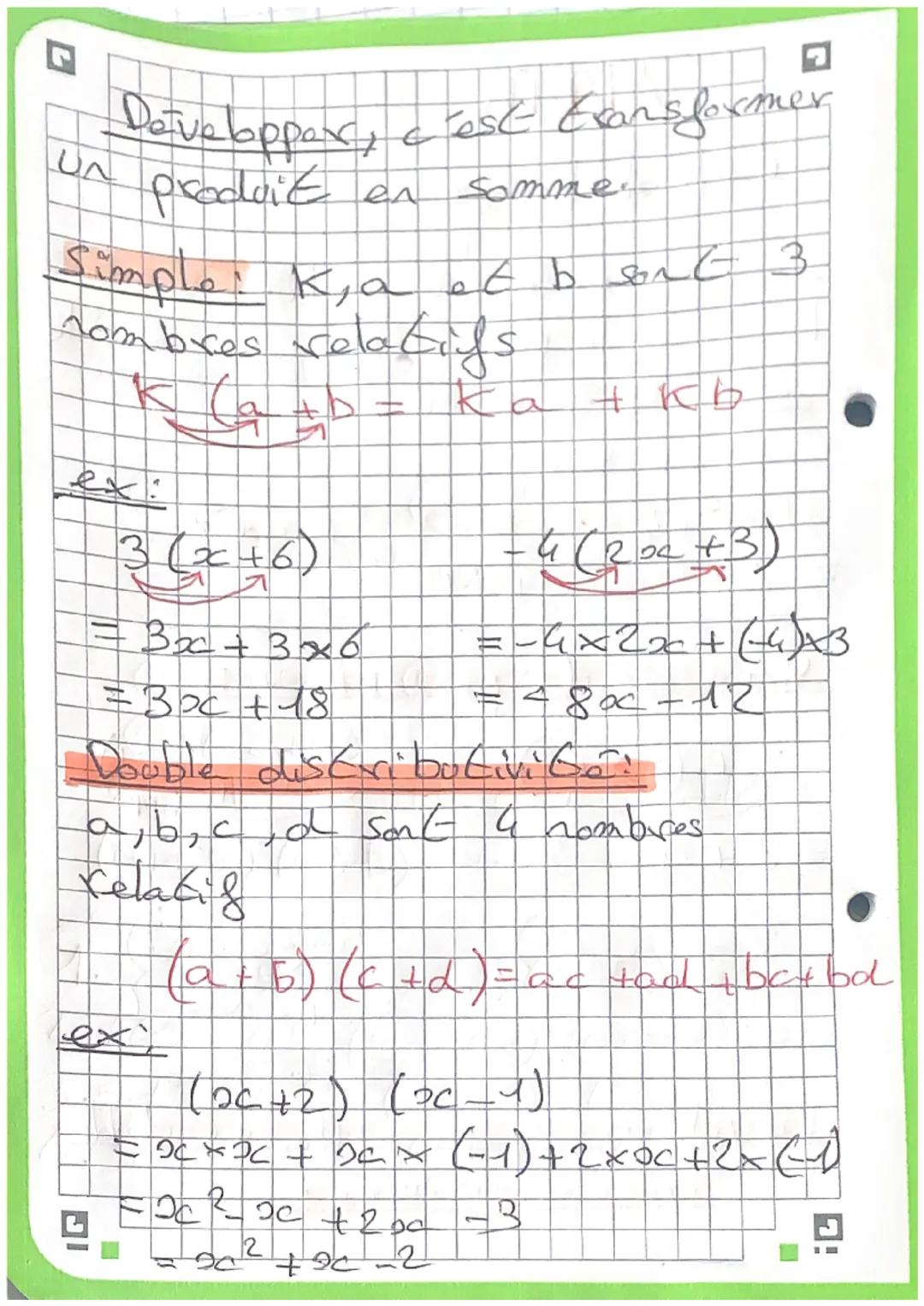 # MATH

Calco littera

Réduire une expression litteral, cast
I'ecrire le plus simplement possible
ex: $5x + 3x$
= $800$
$3x^2 + 2x + 4 - x^2