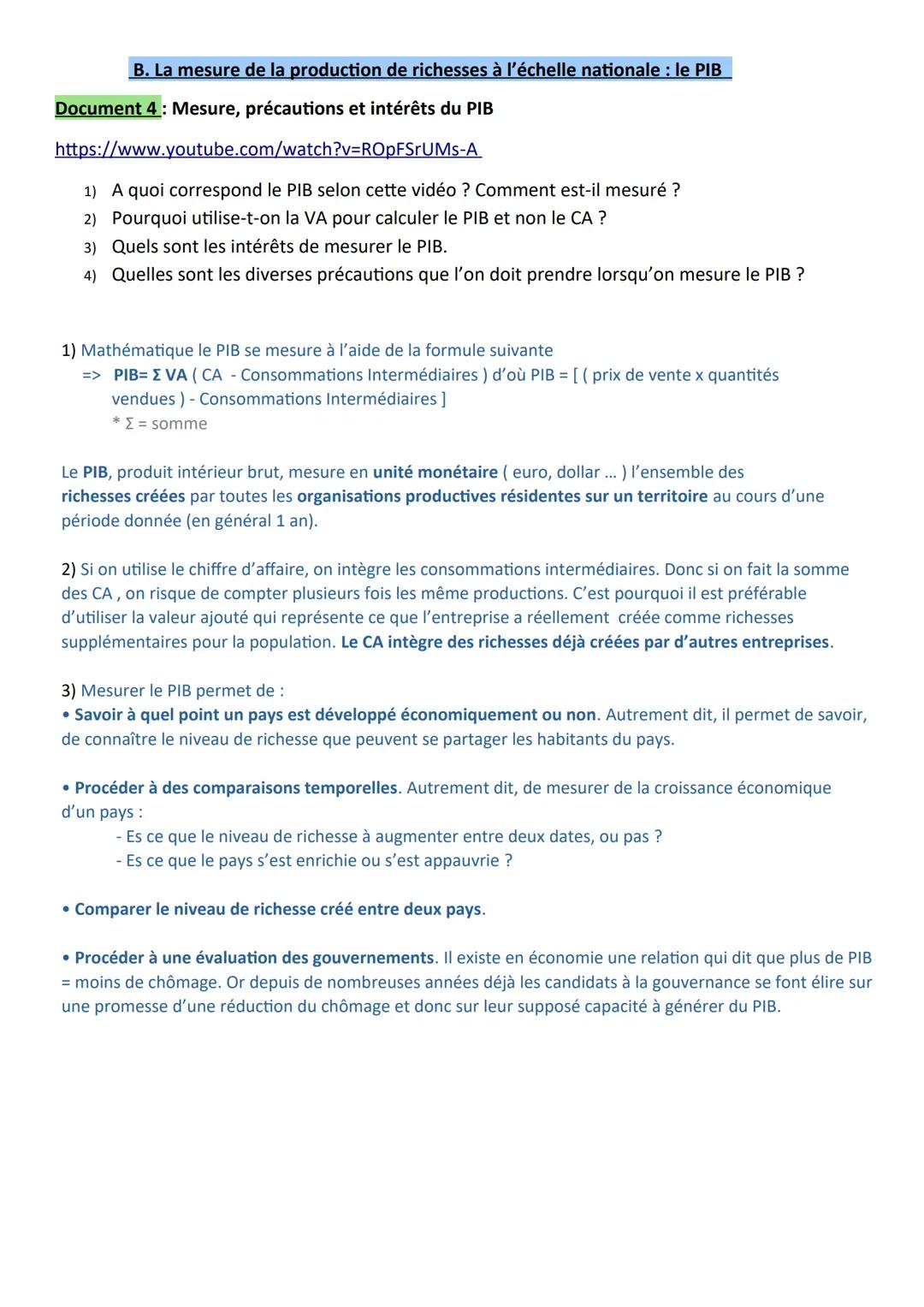 Chapitre 1 - La création de richesses en économie
Les objectifs du chapitre :
- Montrer que la production est assurée par les entreprises ma