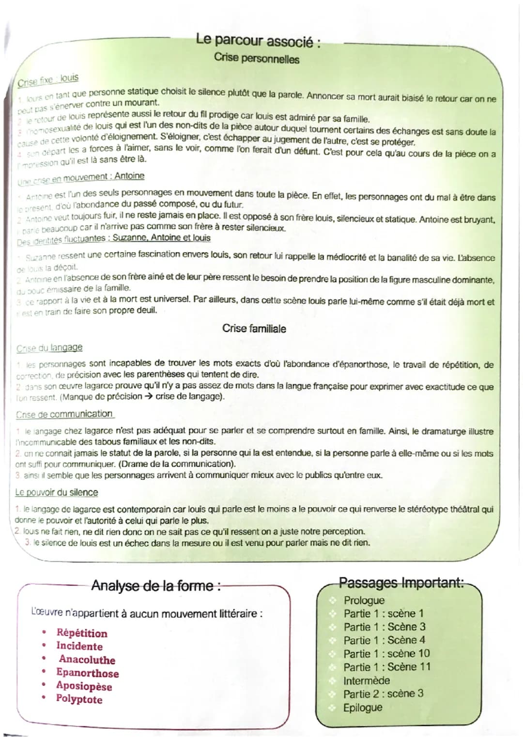 bnot ub esylenA
JUSTE LA FIN DU MONDE
Duchaste disait << La parole fait événement: elle détraque les
pensées avant de secouer les corps »>.
