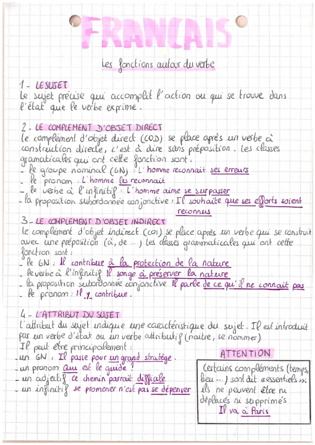 1- LESUSET
Le sujet précise qui accomplit l'action ou qui se trouve dans.
Pe verbe exprime.
l'état
que
FRANCAIS
Les fonctions autour du verb