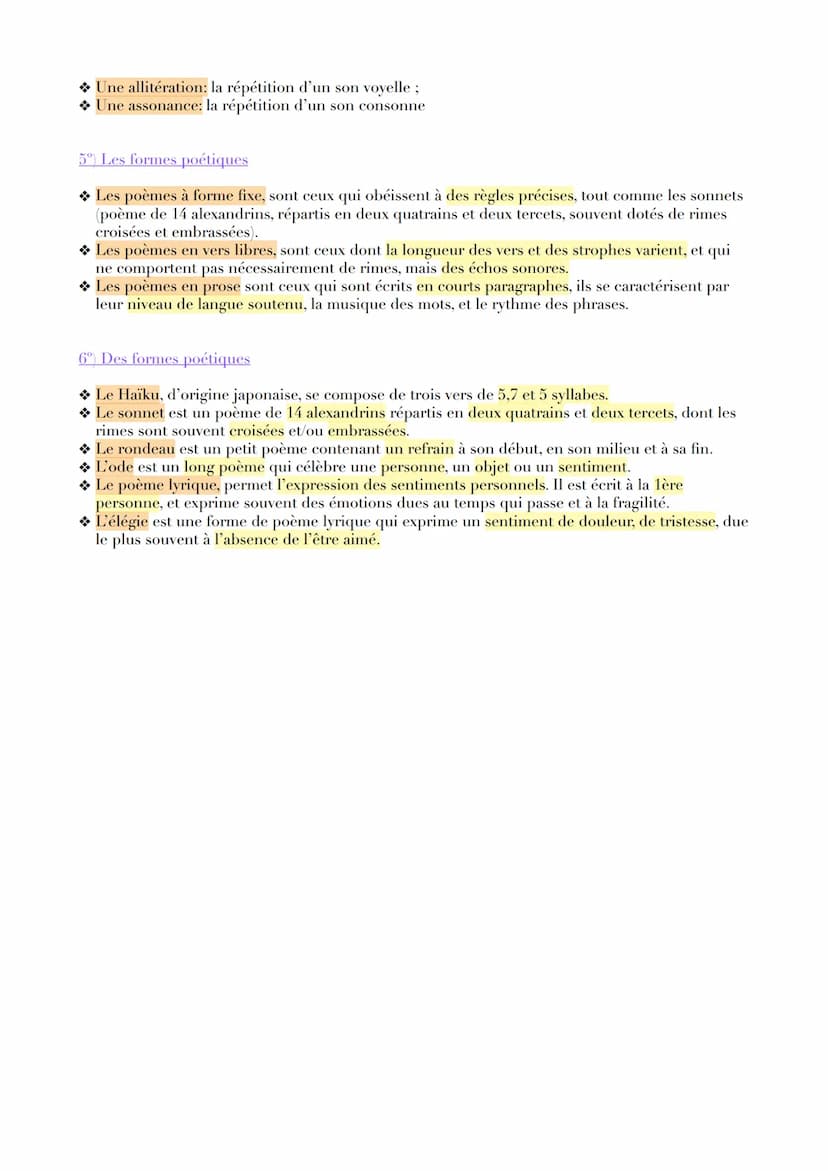 1º) Les vers
Un poème est généralement écrit en vers. Ils sont caractérisés par une majuscule en leur début,
et un retour à la ligne. Ils ne
