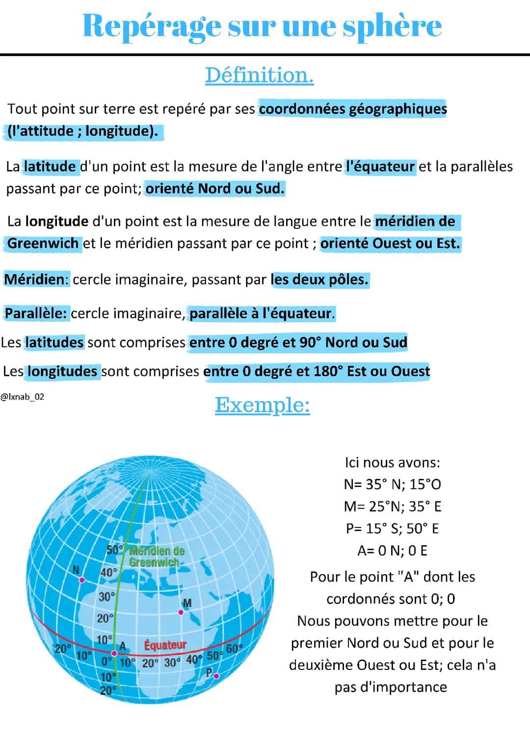 Se repérer sur une sphère