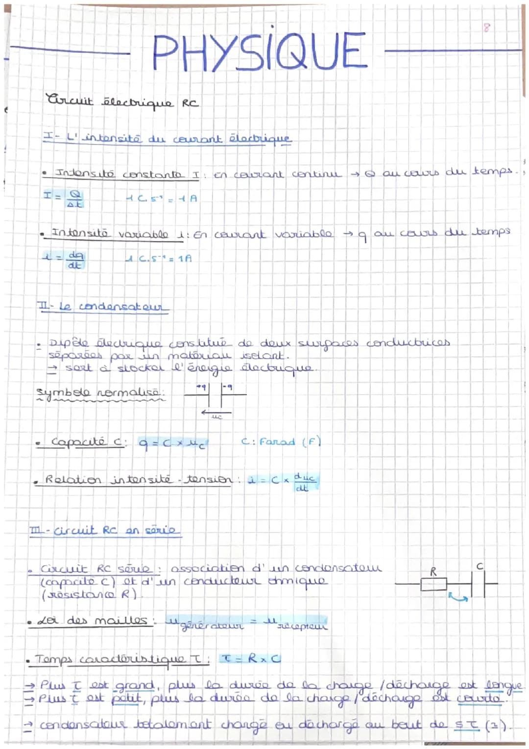 Physique - Circuit électrique RC