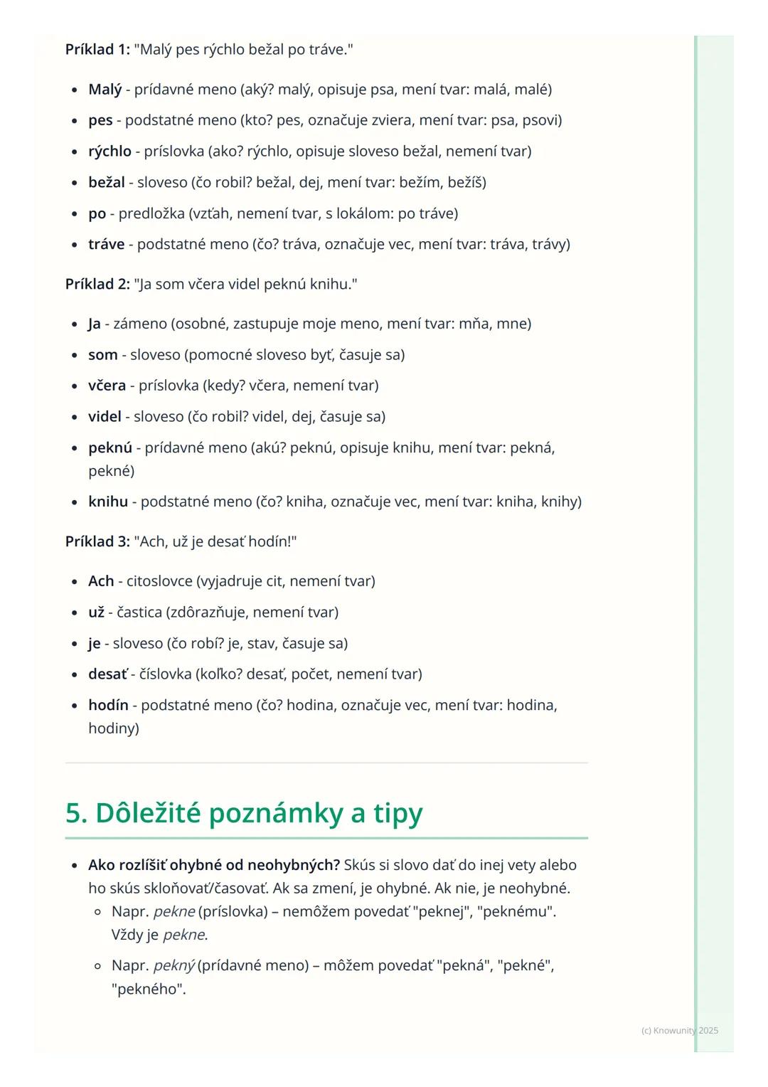 # Slovné druhy

1. Prehľad a úvod

Takže, ideme si zopakovať slovné druhy. Je to super dôležité, lebo nám to
pomáha rozumieť, ako funguje ná