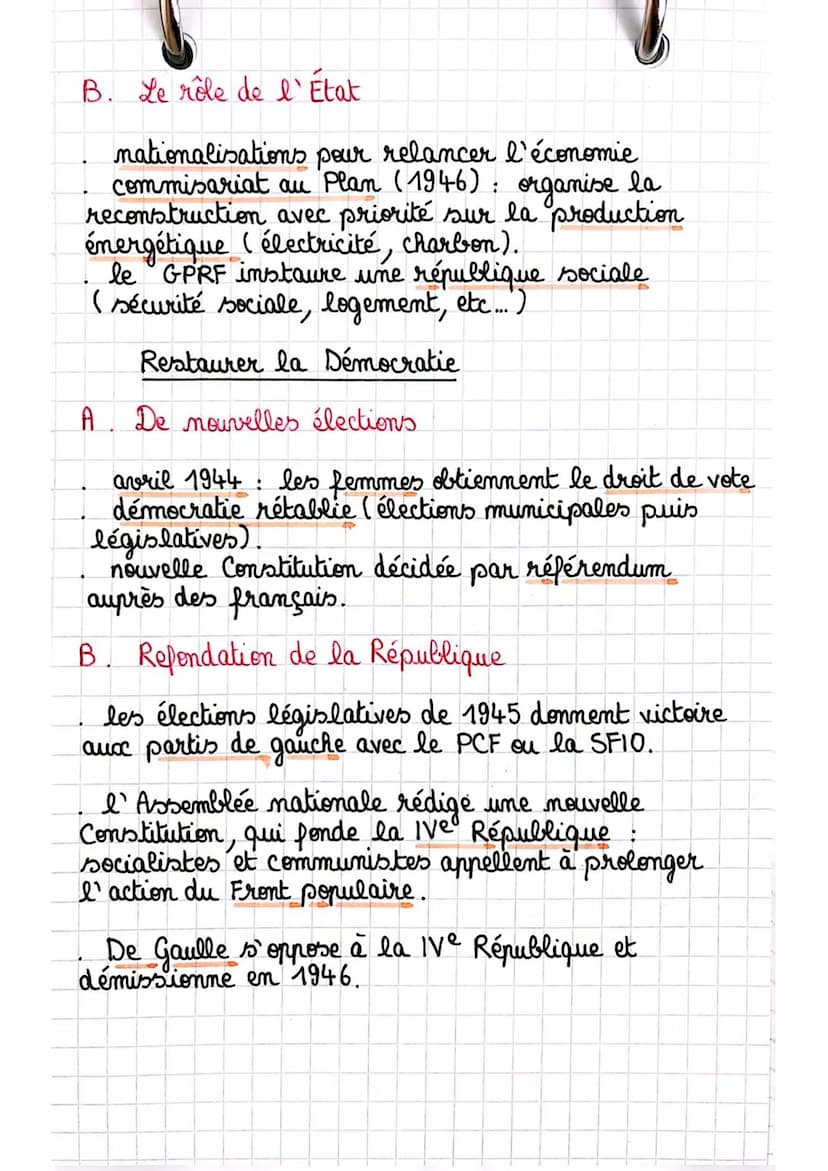histoire
> 1944 - 1947 Refonder la République
Rétablir la République
A. Le gouvernement provisoire de la République
française
4
Juin 1944: l