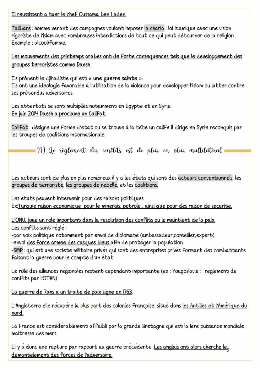 La guerre de 7ans peut alors être qualifie de IGM car elle se déroule sur 4 continents différents
Les Anglais eux commettent des guerres à o