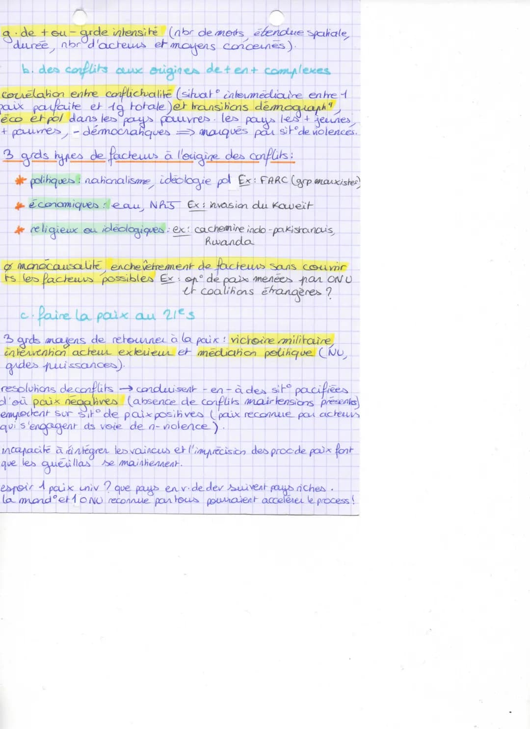 chap 9: formes de conflits et
tentatives de paix ds
le monde
→Qu'est-ce que la querre ?
→ Vit-on dans un mondle + pacifique ou + belliqueux?