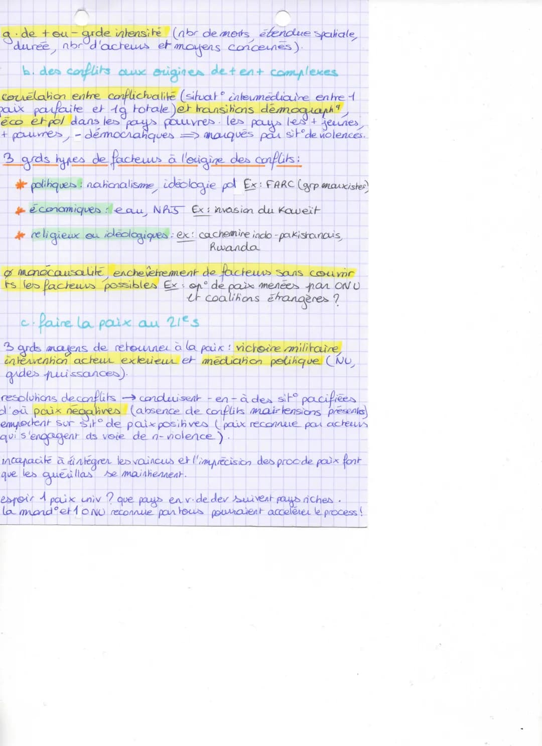 chap 9: formes de conflits et
tentatives de paix ds
le monde
→Qu'est-ce que la querre ?
→ Vit-on dans un mondle + pacifique ou + belliqueux?