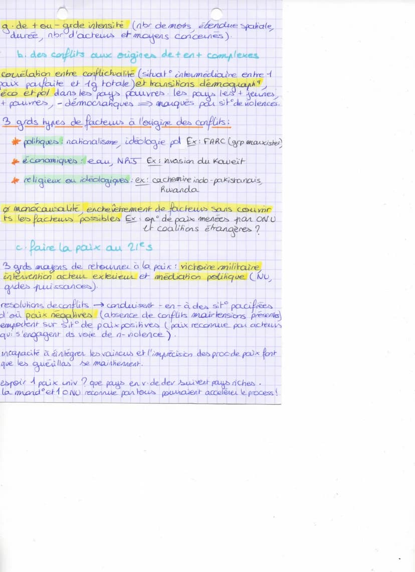 chap 9: formes de conflits et
tentatives de paix ds
le monde
→Qu'est-ce que la querre ?
→ Vit-on dans un mondle + pacifique ou + belliqueux?