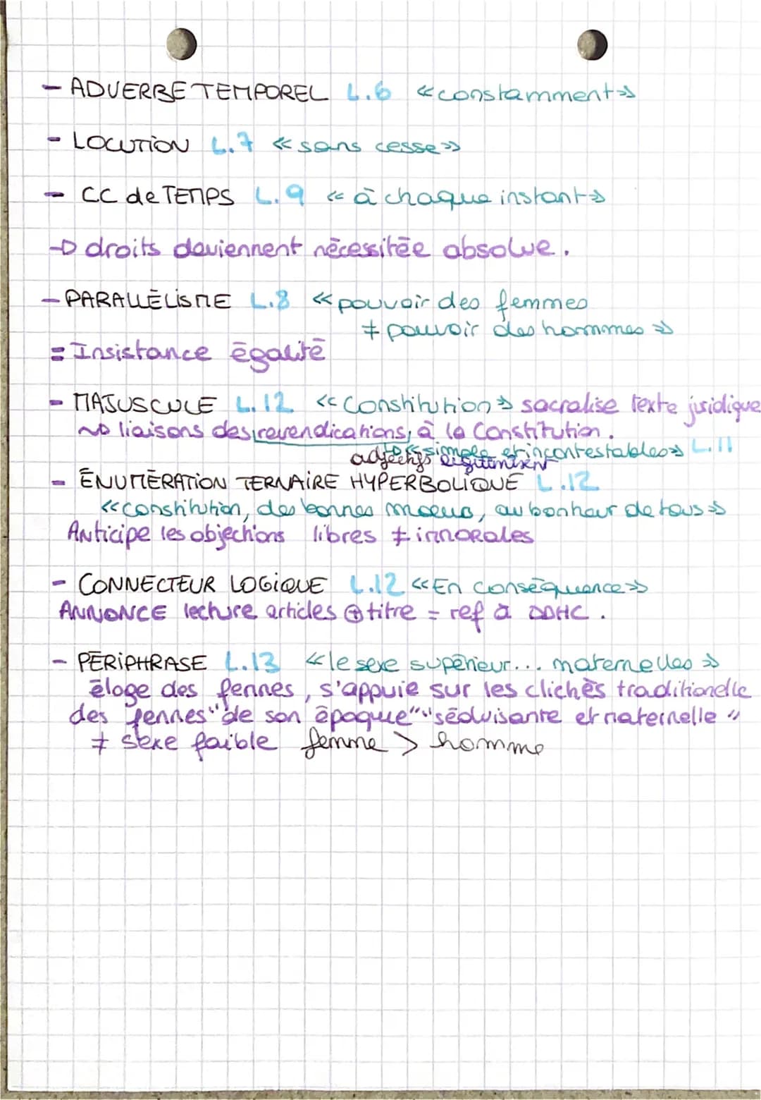 FRANCAIS
biologique & pol
I la justification du projet
DU
S
BAC
C
texte 1
Olympe de Gouges - la DDFC" Extrait to
Apposition L.A. « représent