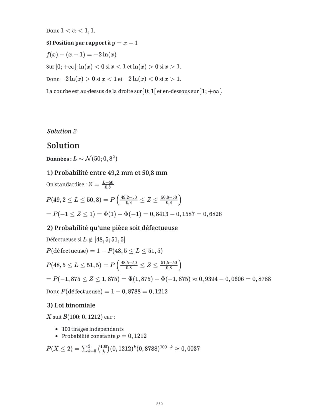 28 May 2025
Examen de préparation au baccalauréat en
maths
Tâche 1
Étude d'une fonction avec logarithme népérien
Soit f la fonction définie 