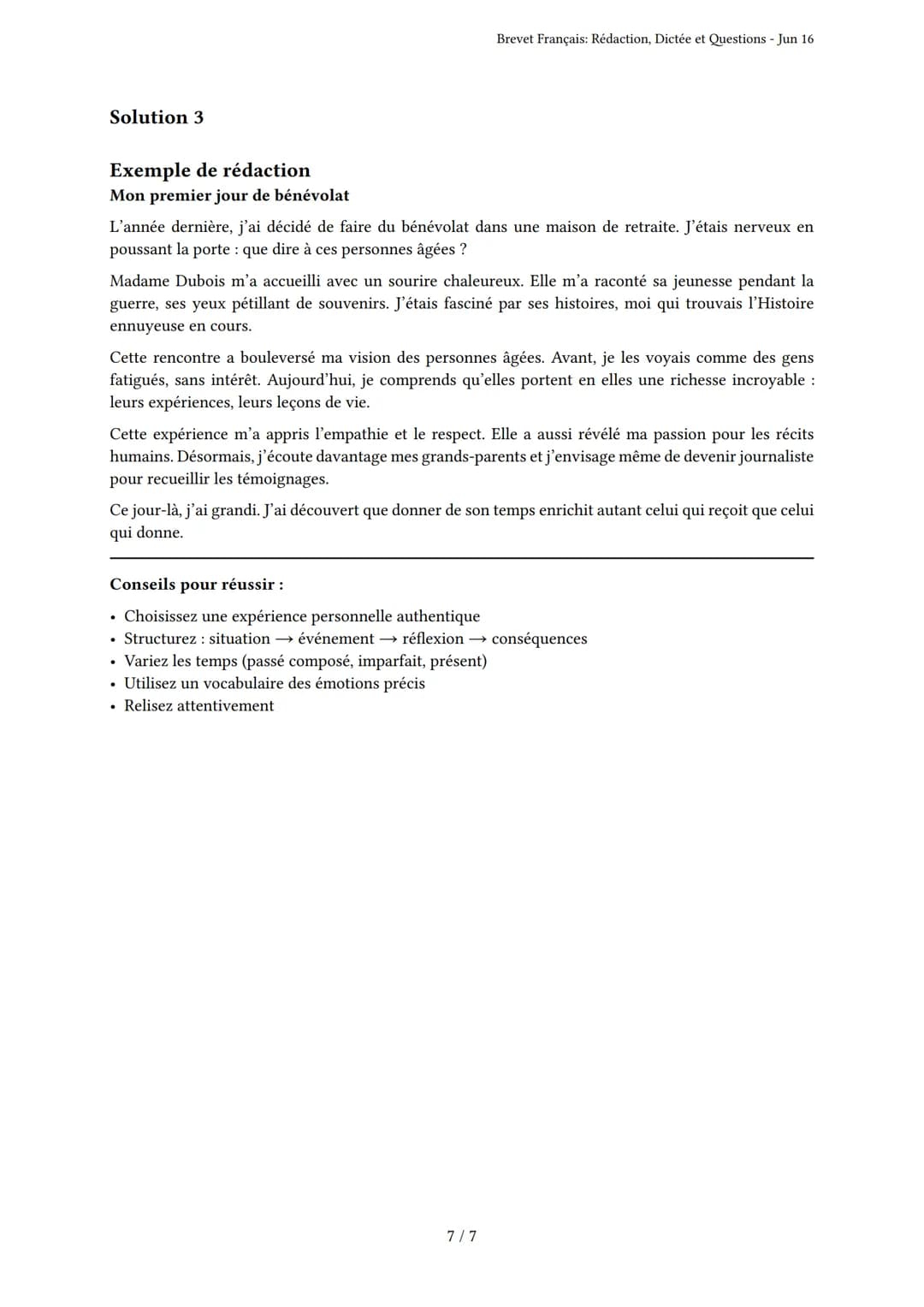 Brevet Français: Rédaction, Dictée et Questions
Brevet
Généré par Paloma Philippot - Jun 16
Description: Évaluation des compétences en rédac