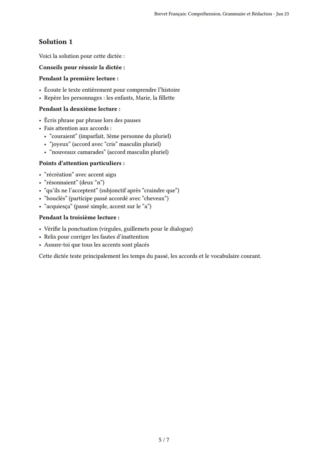 Brevet Français: Compréhension, Grammaire et Rédac-
tion
Brevet
Généré par Timéo - Jun 23
Description: Ce brevet évalue la compréhension écr