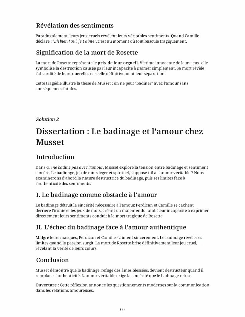 10 June 2025
Dissertation: On ne badine pas avec l'amour
Tâche 1
Analyse littéraire - Personnages et relations
Analysez l'évolution de la re