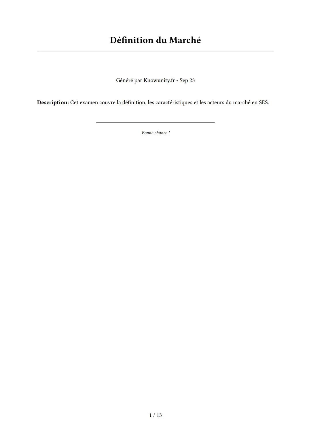 Qu'est-ce qu'un Marché ? Définition et Acteurs