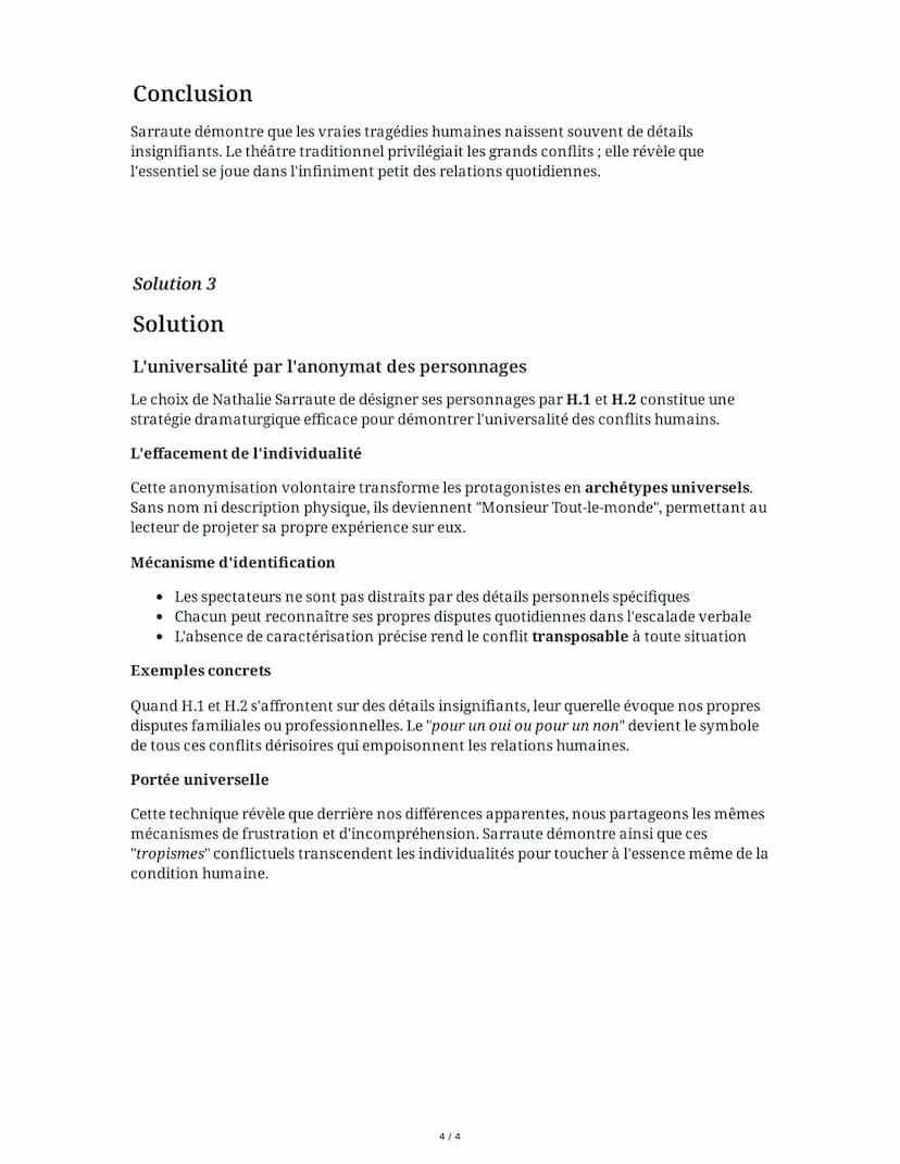 4 June 2025
Pour un oui ou pour un non: Dissertation
Tâche 1
Dissertation littéraire
Sujet: Dans "Pour un oui ou pour un non" (1982), Nathal