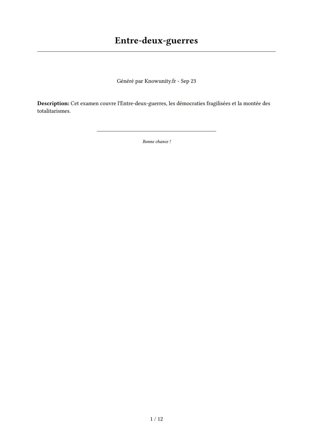 L'entre-deux-guerres : démocraties et totalitarismes