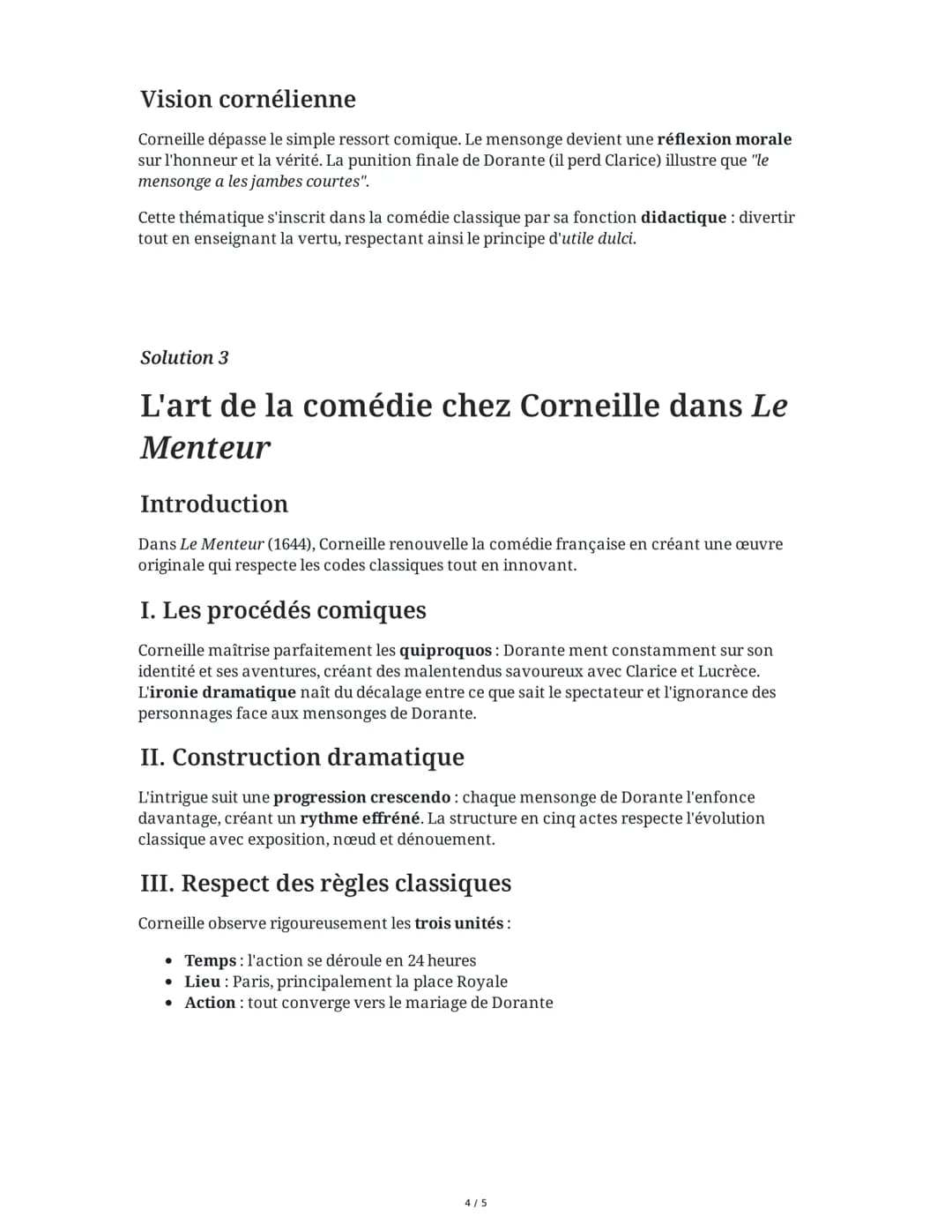 30 May 2025
Dissertation: Le Menteur de Corneille
Tâche 1
Analyse littéraire - Le personnage de Dorante
Analysez le personnage de Dorante da