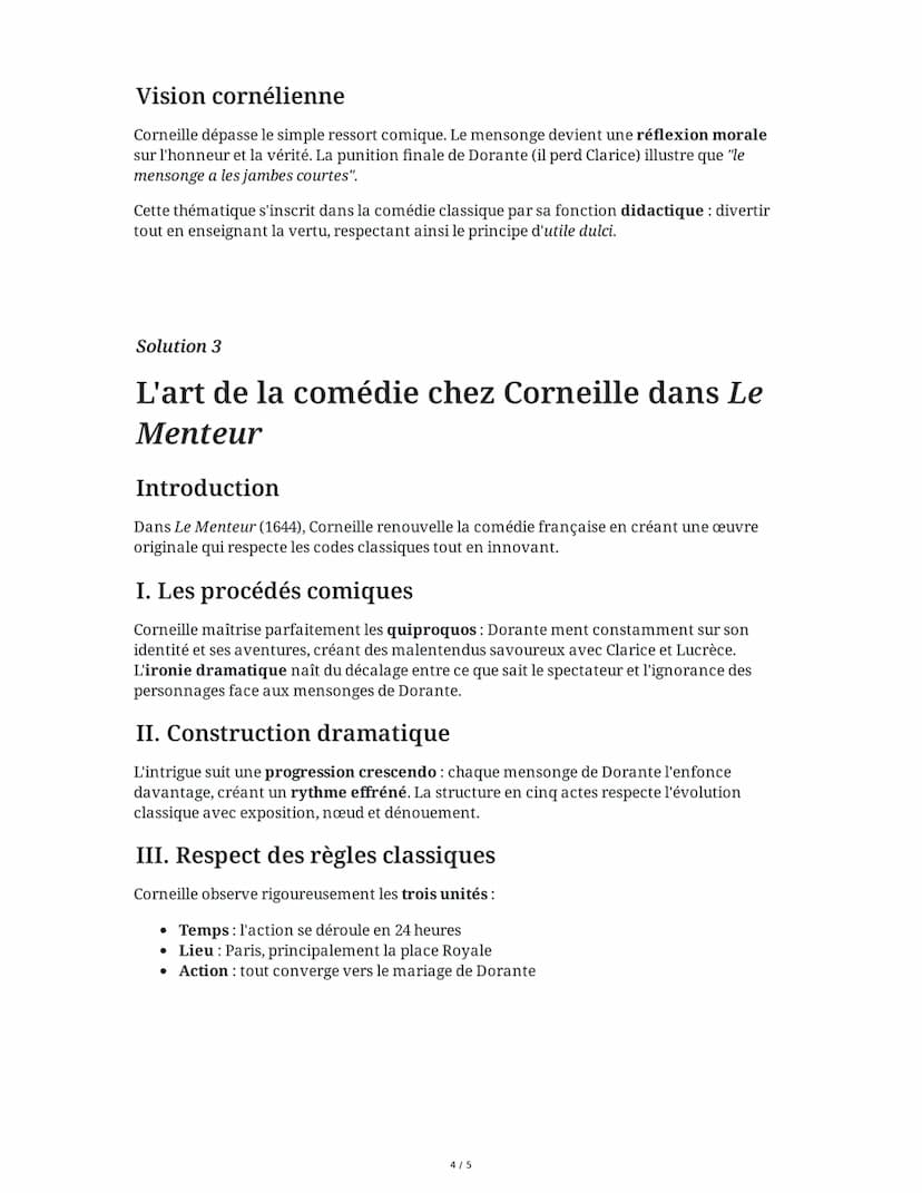30 May 2025
Dissertation: Le Menteur de Corneille
Tâche 1
Analyse littéraire - Le personnage de Dorante
Analysez le personnage de Dorante da