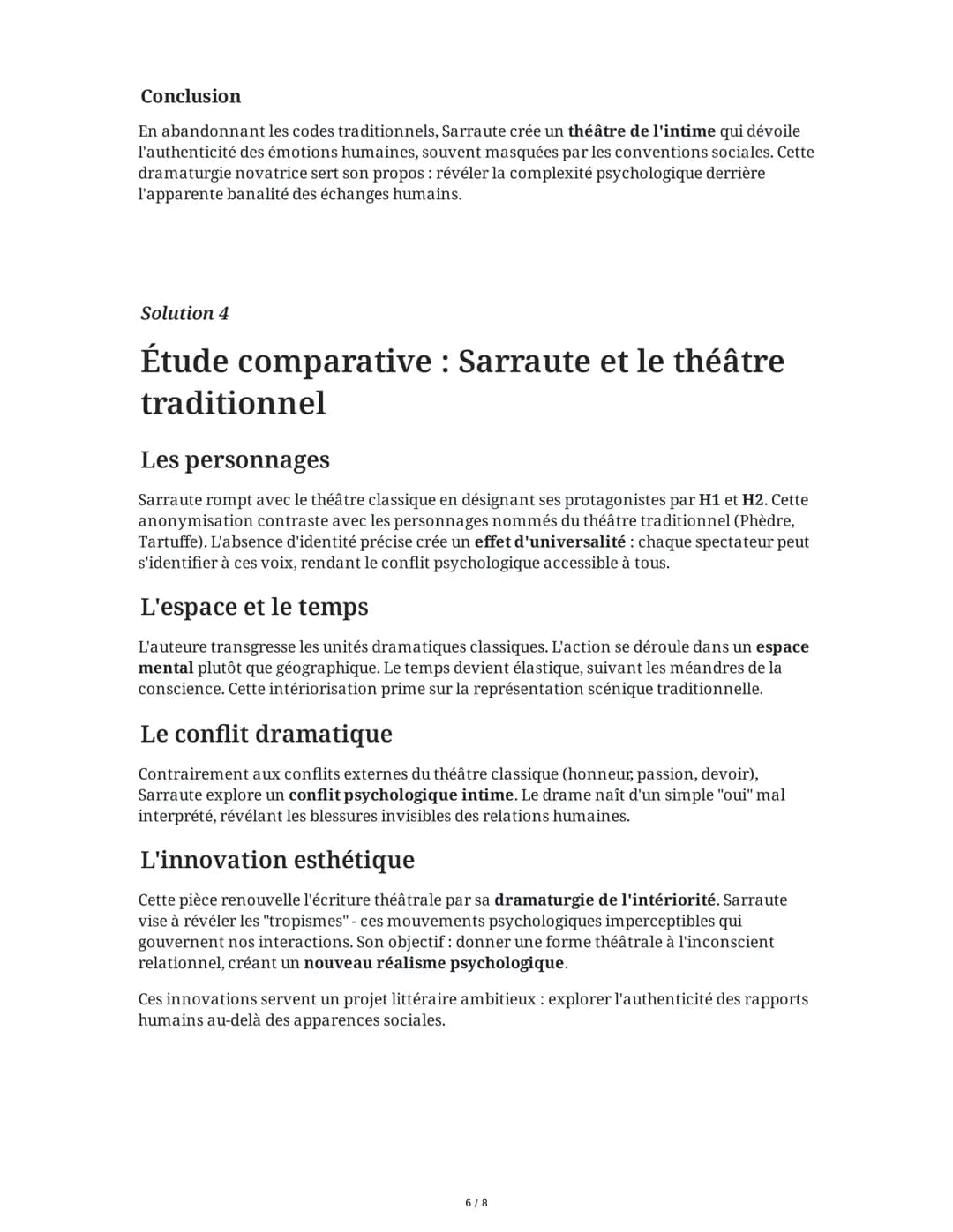 8 June 2025
Analyse du théâtre de Nathalie Sarraute
Tâche 1
Analyse de la structure dramatique dans "Pour un oui ou pour un non"
Analysez la
