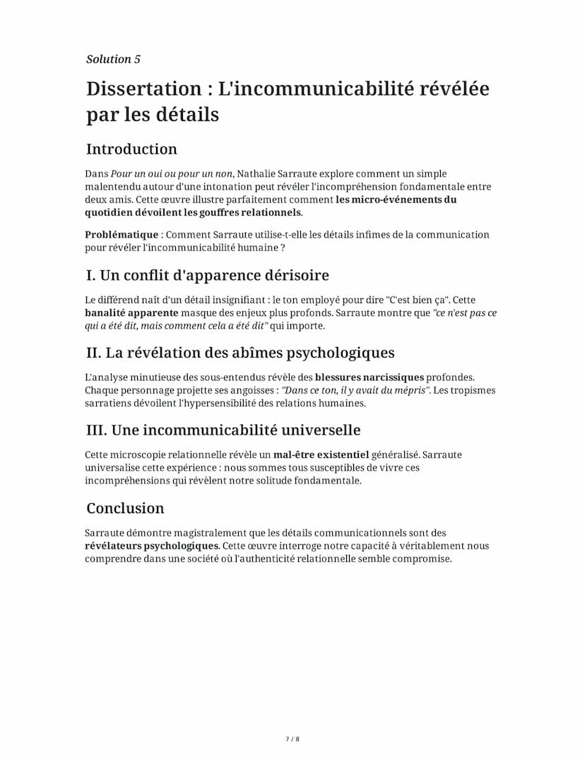 8 June 2025
Analyse du théâtre de Nathalie Sarraute
Tâche 1
Analyse de la structure dramatique dans "Pour un oui ou pour un non"
Analysez la