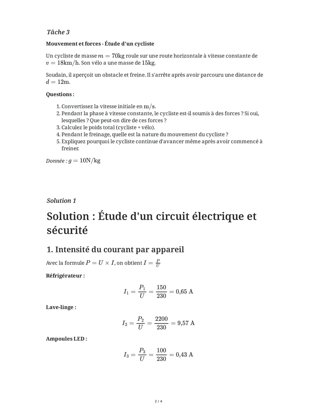 29 May 2025
Préparation au Brevet: Physique-Chimie
Tâche 1
Étude d'un circuit électrique et sécurité
Dans une maison, le circuit électrique 