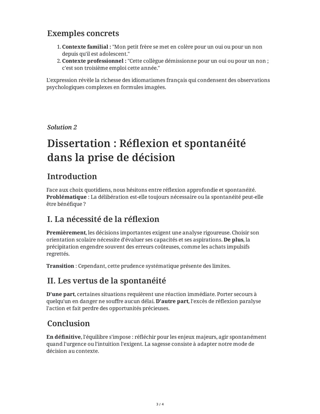 ## Dissertation : Pour un Oui ou un Non

3 June 2025

## Tâche 1

### Analyse et compréhension du sujet

Analysez l'expression "pour un oui 