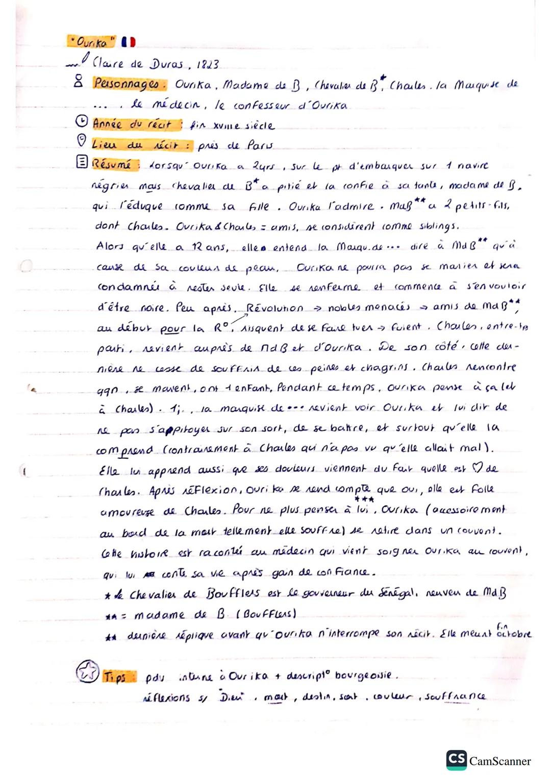 Résumé "Ourika", Claire Duras