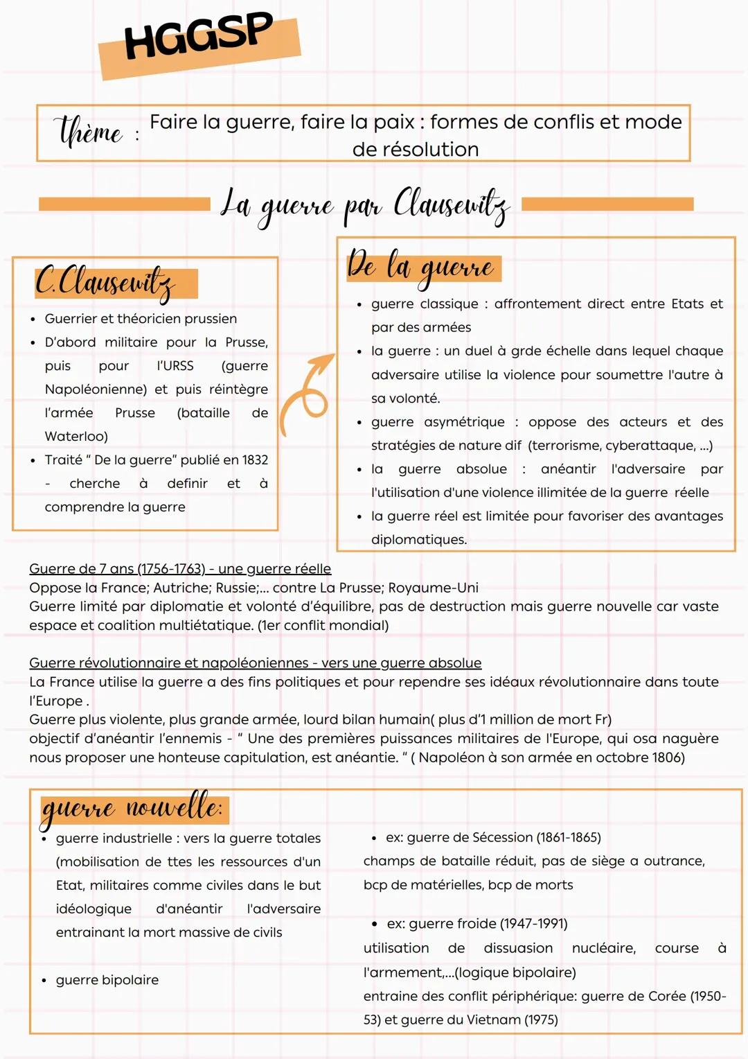 Faire la guerre, faire la paix : différentes formes de conflit et modes de résolutions