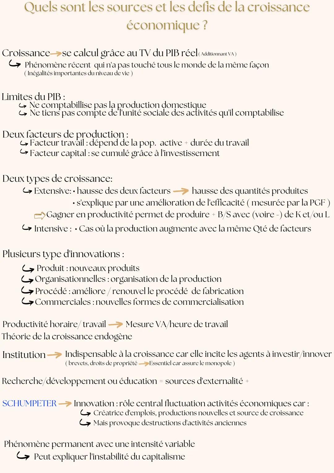 Quels sont les sources et les defis de la croissance
économique ?
Croissance se calcul grâce au TV du PIB réel (Additionnant VA)
Phénomène r