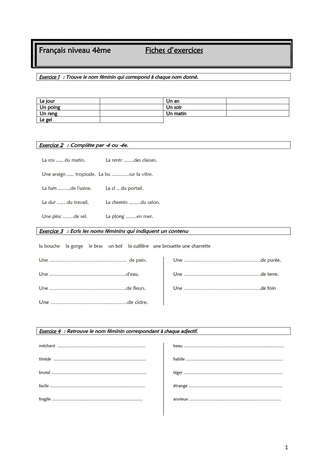 Fiche d'exercices multi