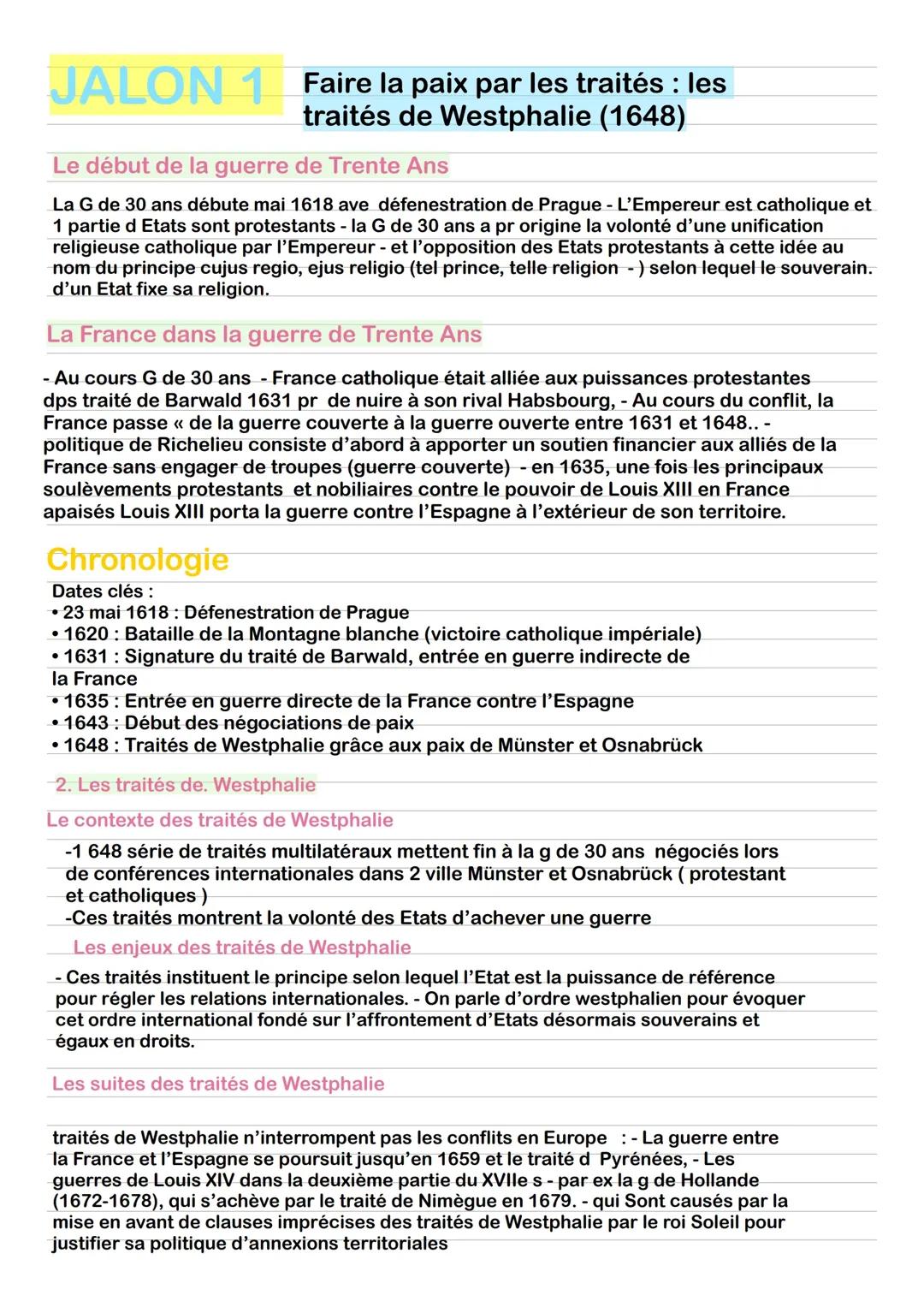 Les traités de Westphalie