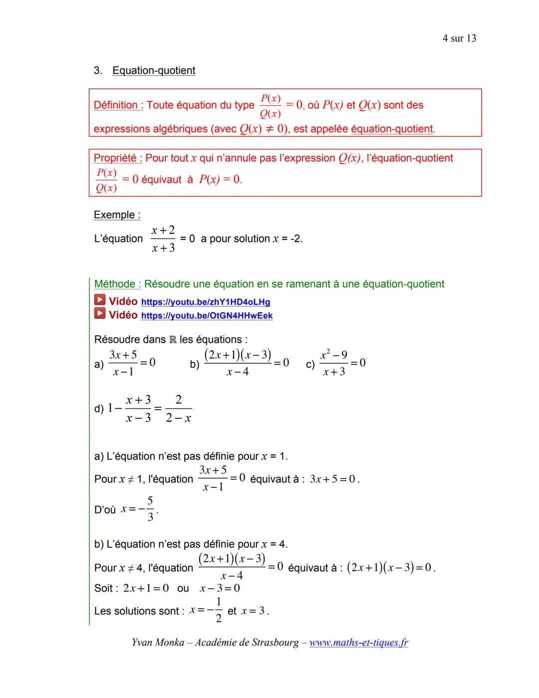 I.
EQUATIONS, INEQUATIONS
Résolution d'équations
Activité conseillée
p126 activité 1 : Notion d'équation
et d'inéquation
ODYSSÉE 2de HATIER
