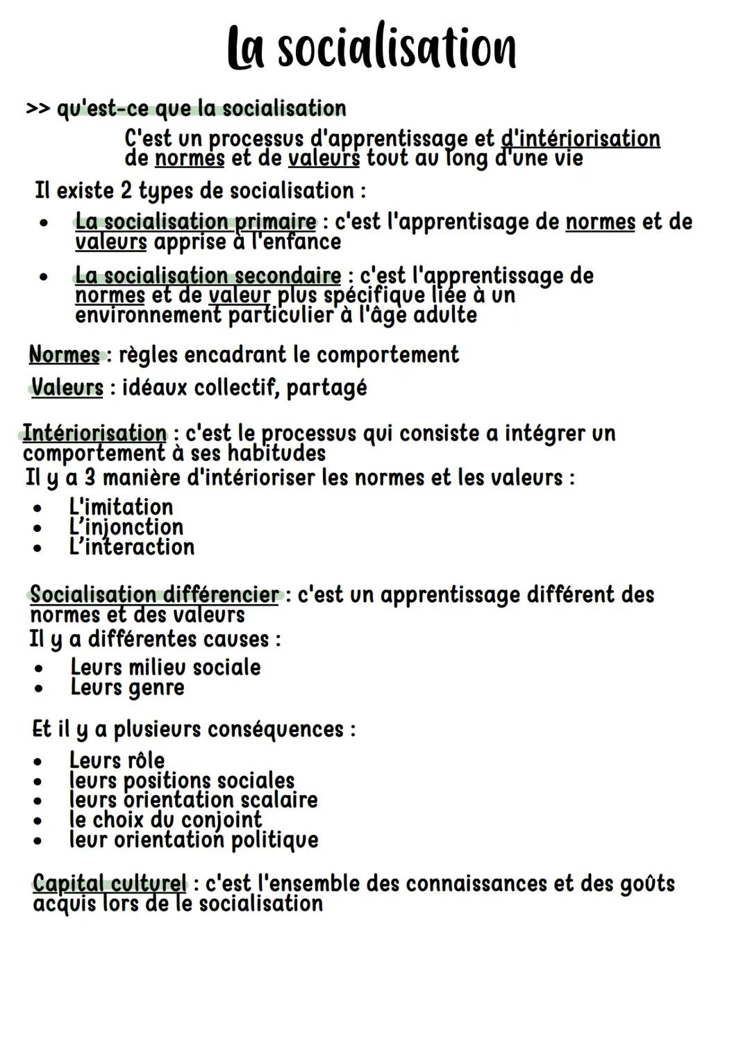 La socialisation