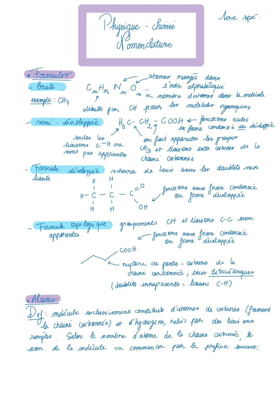 Nomenclature - Physique chimie (chimie)
