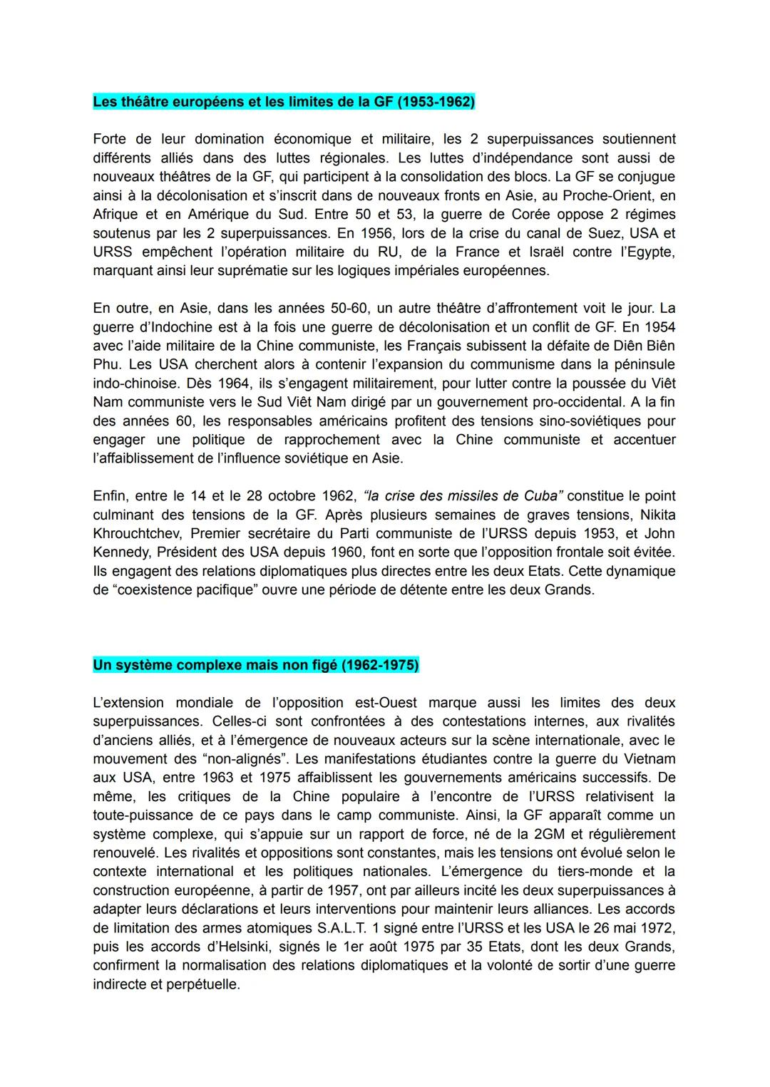 THEME 2 CHAPITRE 5 :
Une nouvelle donne géopolitique:
bipolarisation et émergence du Tiers-Monde
Comment la guerre froide et la décolonisati