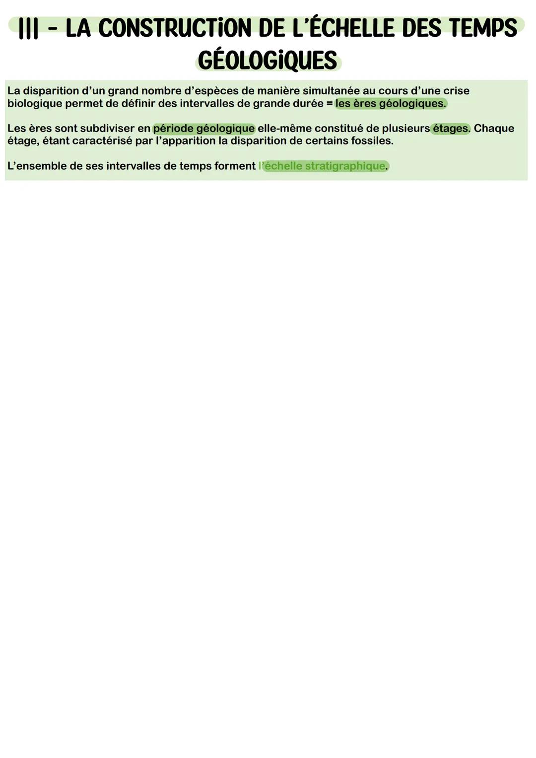 - LA DATATION RELATIVE
La chronologie relative = permet de dater des structures ou évènements géologiques les uns par
les autres
Différents
