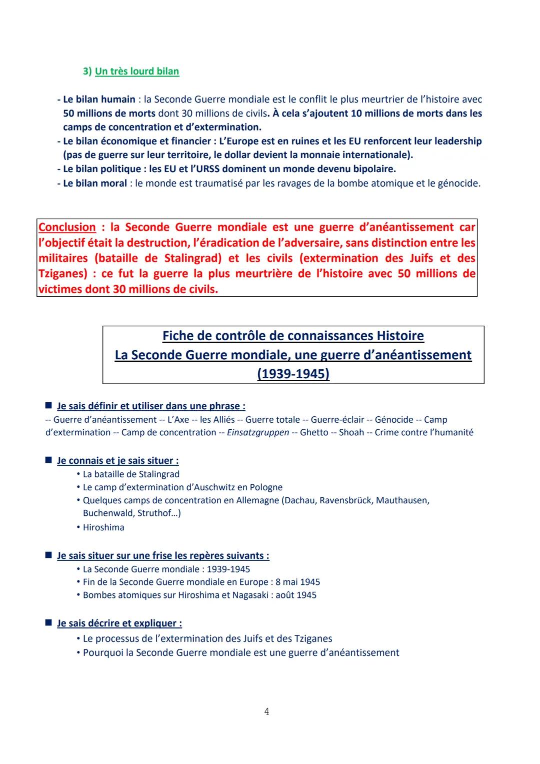 # Fiche de révision brevet Histoire
# La Seconde Guerre mondiale :
## une guerre d'anéantissement
### (1939-1945)
Une paix manquée, la cri