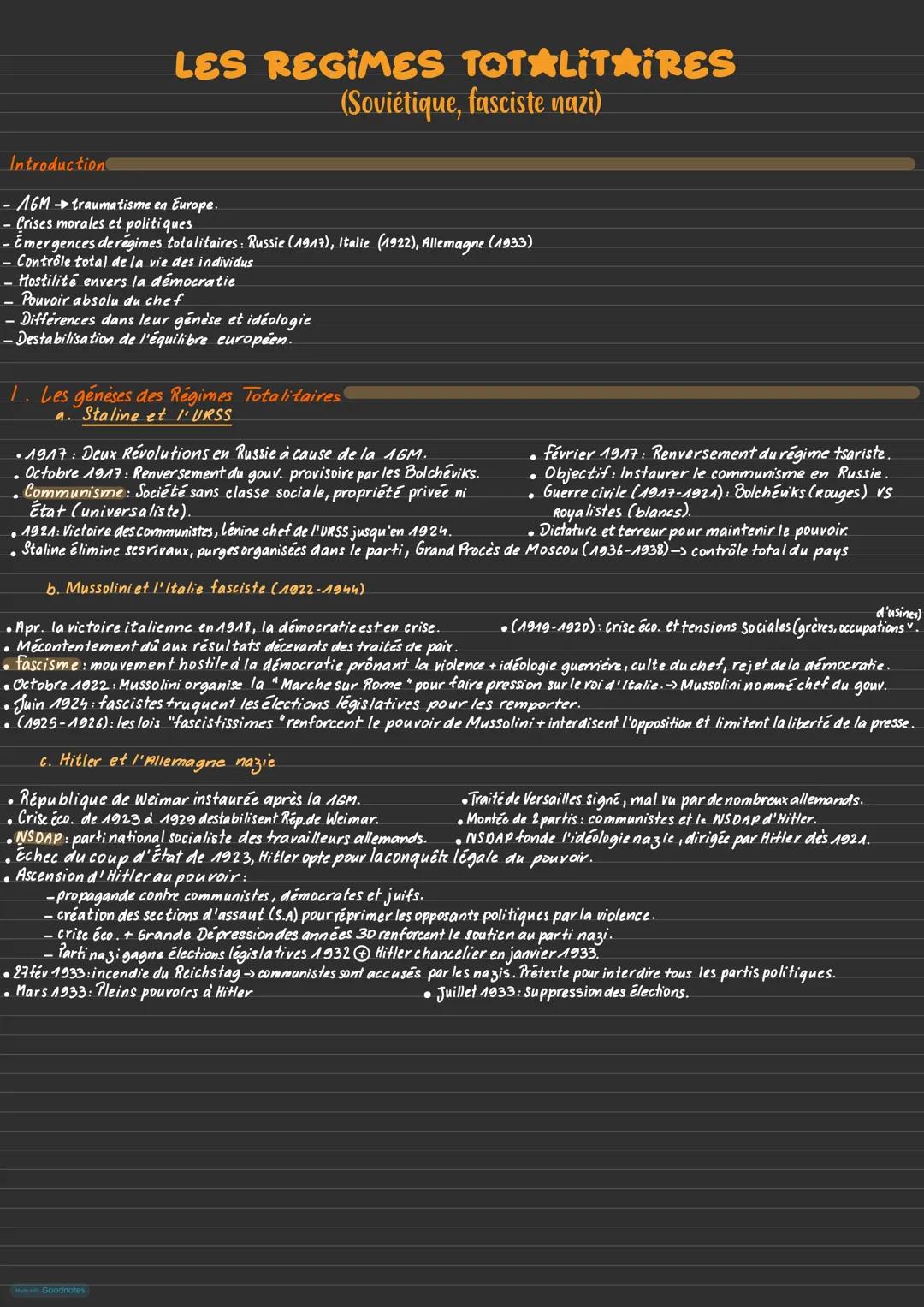 Les régimes totalitaires