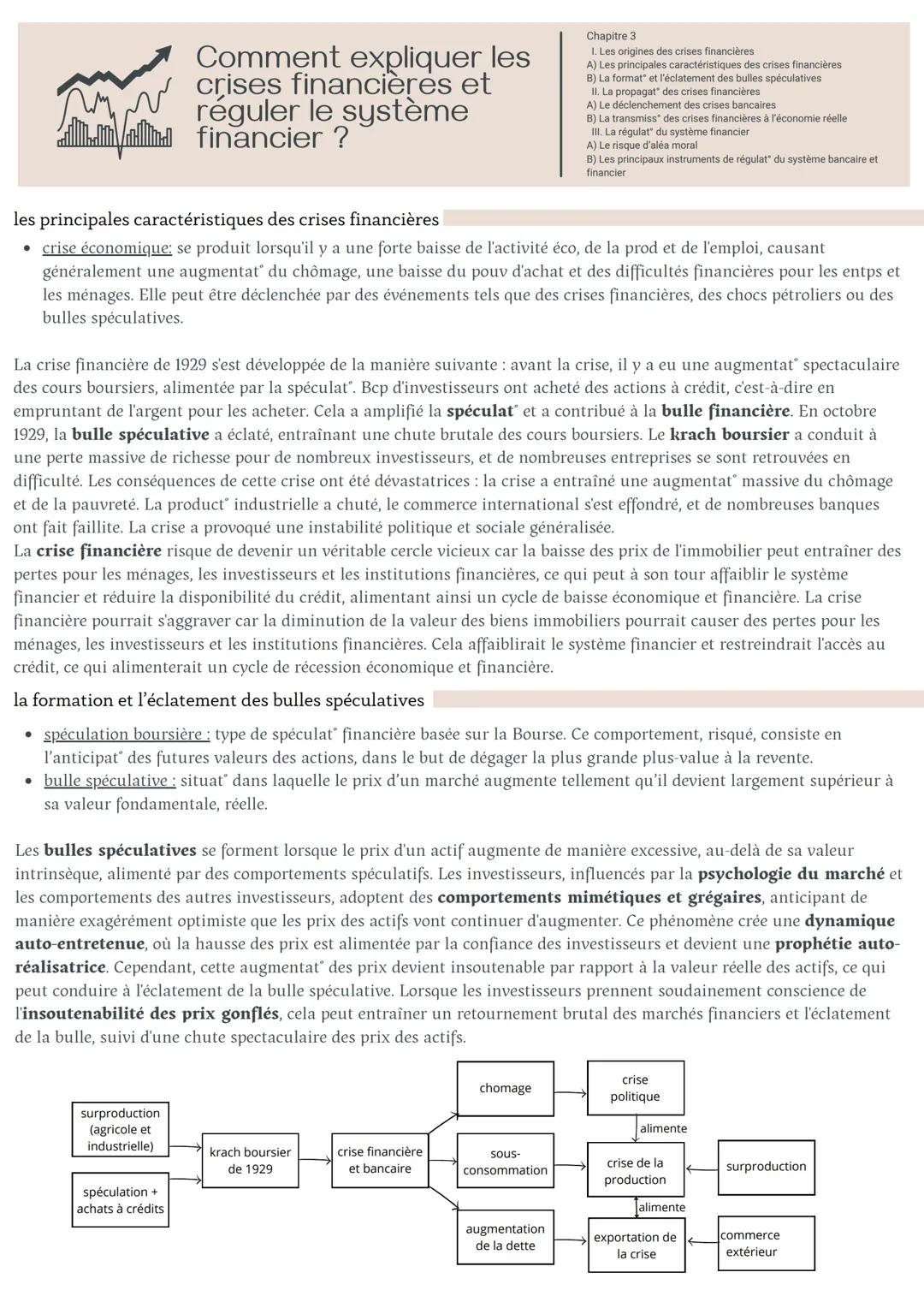 # Comment expliquer les
crises financières et
W ~ réguler le système
financier ?
les principales caractéristiques des crises financières
C