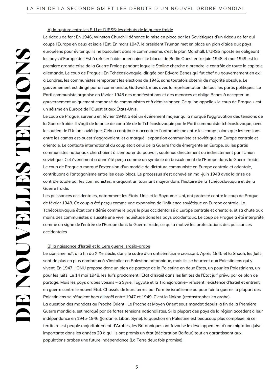 # LA FIN DE LA SECONDE GM ET LES DÉBUTS D'UN NOUVEL ORDRE MONDIAL
# LA FIN DE LA SECONDE GM LAISSE
# UN MONDE DÉCHIRÉ ET EN RUINE
A) l'éche