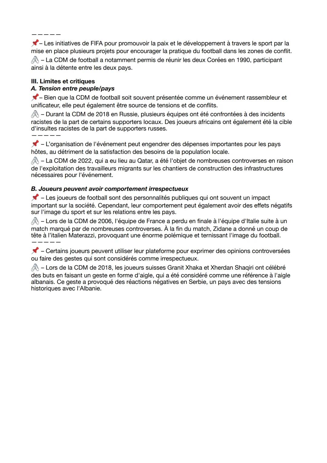 Grand-Oral, HGGSP: En quoi peut-on dire que la CDM de football est-elle un instrument
pour le développement de la paix ?
I. CDM = vecteur r
