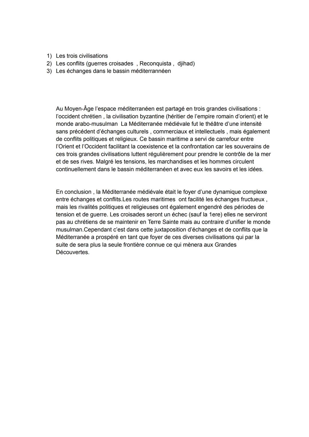 La Méditerannée Médiévale et ces trois civilisations