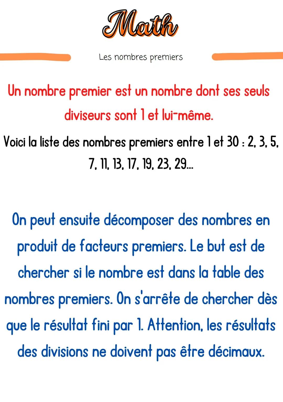 Les nombres premiers