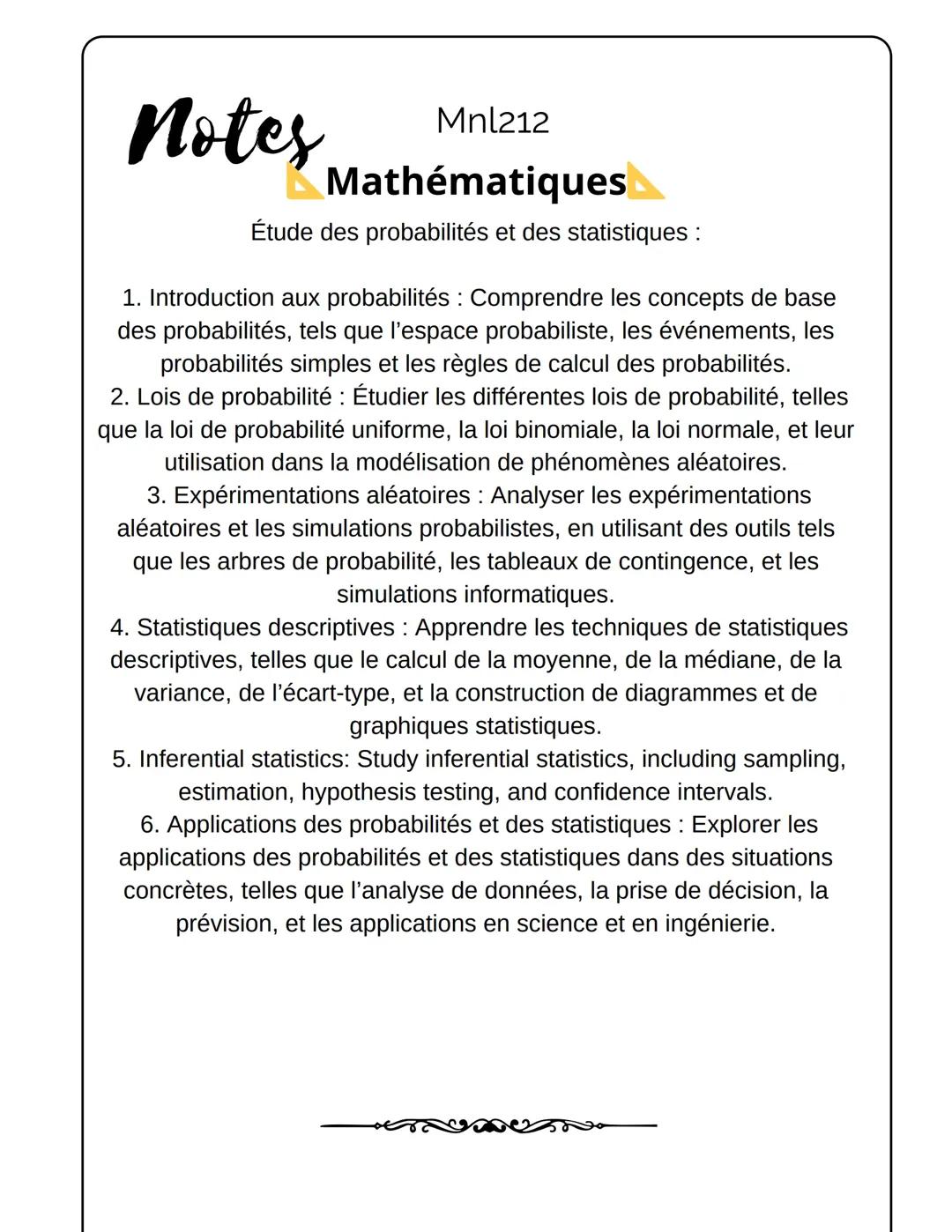 Étude des probabilités et des statistiques 📈