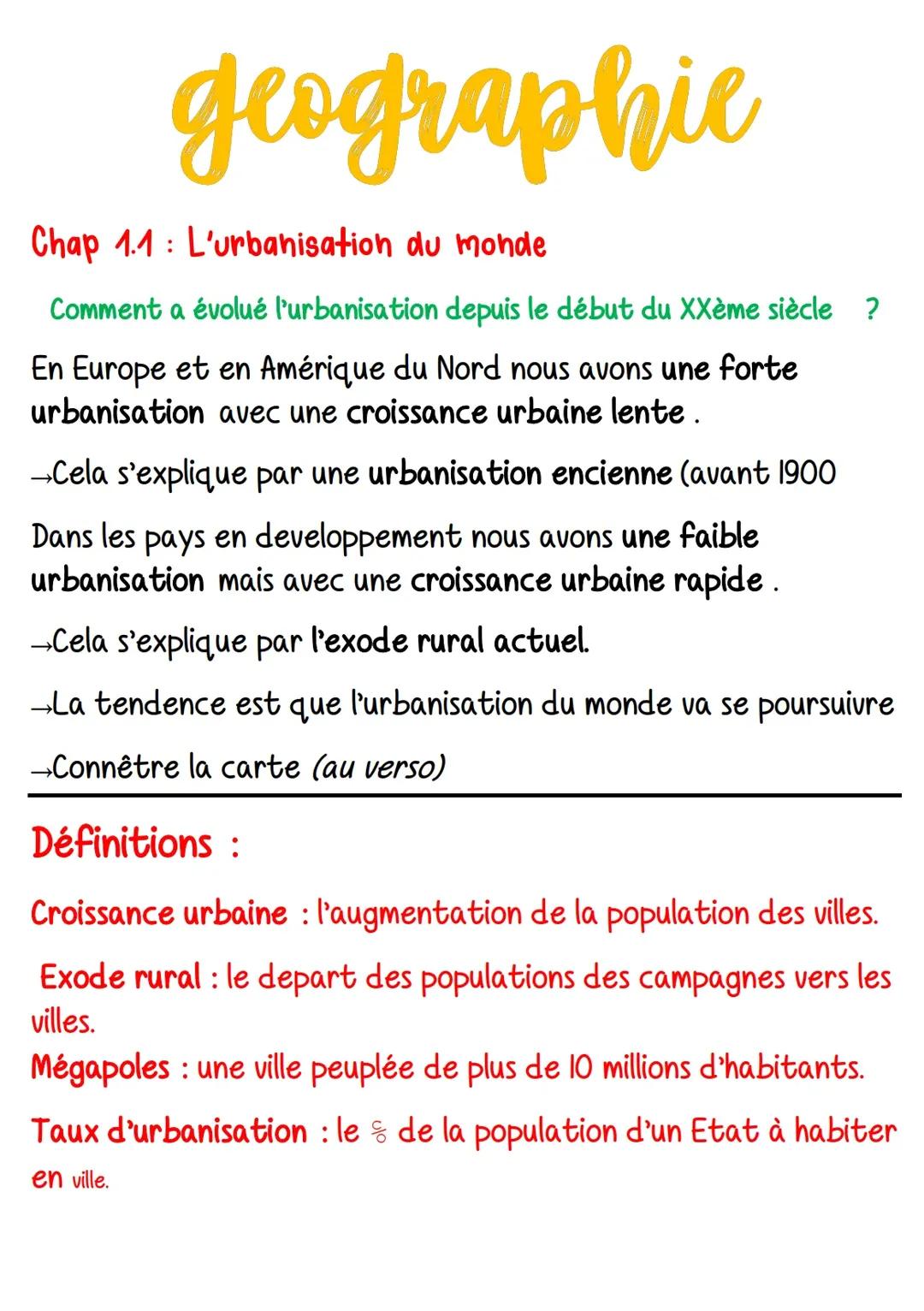 L’urbanisation du monde