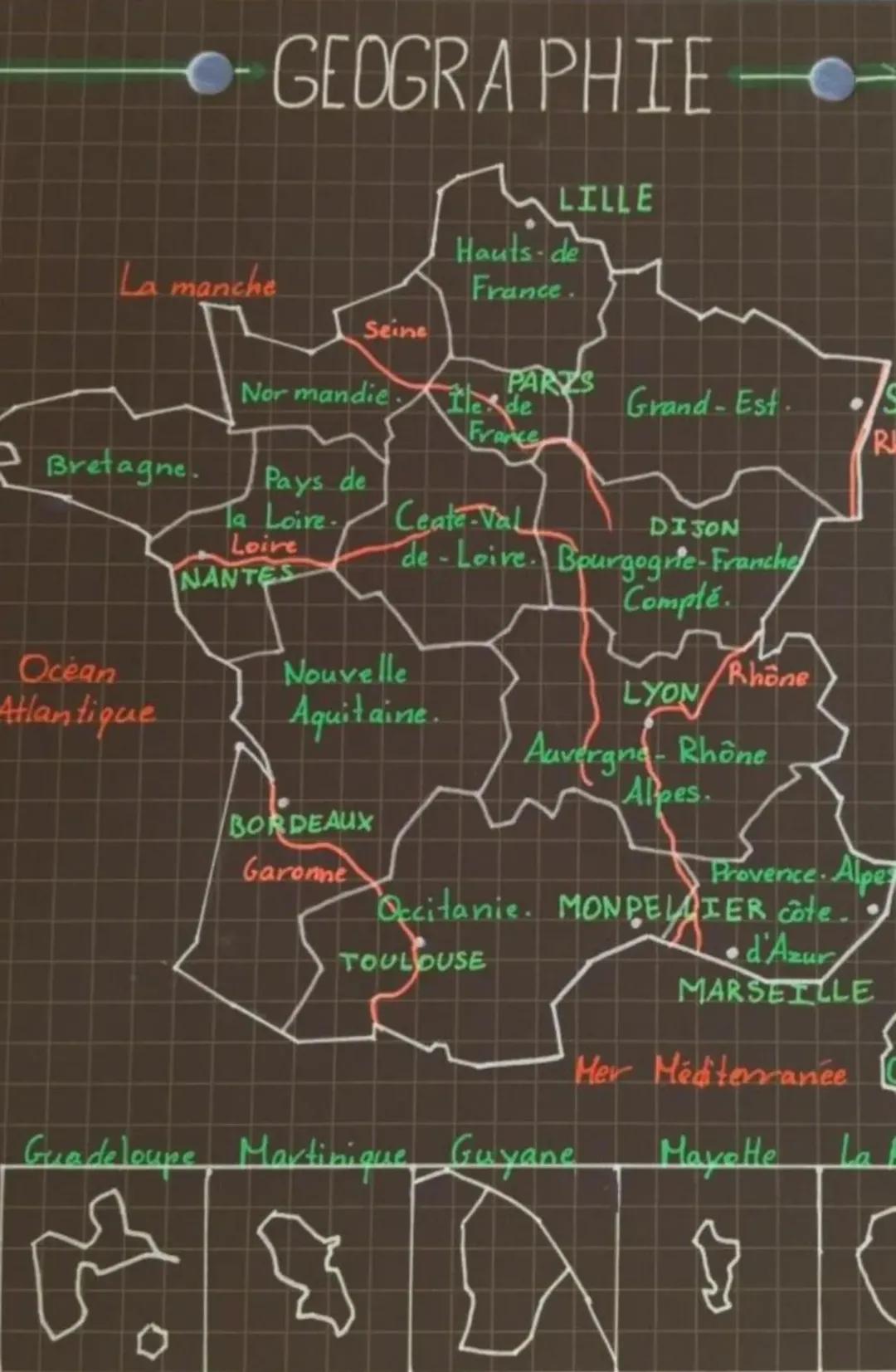 La carte de la France